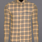 Brown Colored Cotton Checkered Shirt