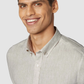 Cream Colored Brushed Linen Full Sleeve Shirt