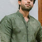 Tea Green Colored Cotton Kurta