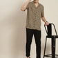 Beige & Black Colored Leopard Printed Shirt