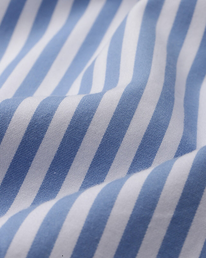 Blue Colored Cotton Striped Shirt