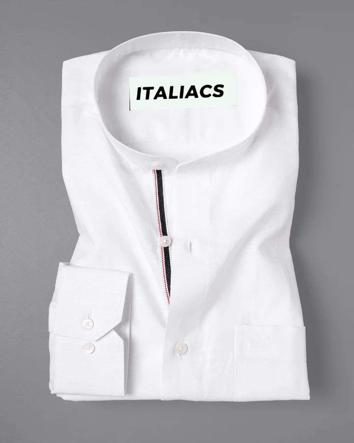 Bright White Luxurious Solid Shirt