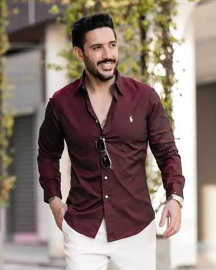 Premium Maroon Colored Cotton Shirt