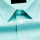 Formal Aqua Blue Colored Linen Solid Shirt