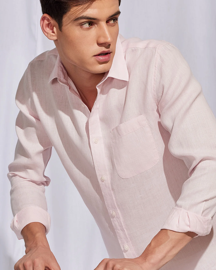 Premium Light Pink Colored Cotton Shirt
