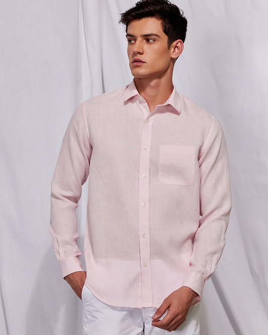 Premium Light Pink Colored Cotton Shirt