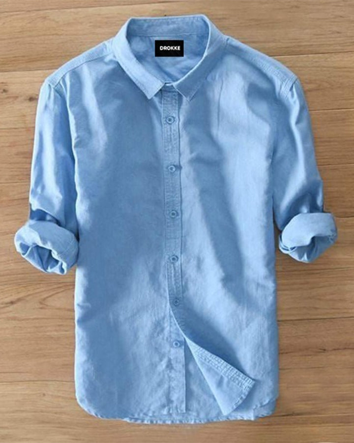 Light Blue Colored Cotton Full Sleeve Shirt