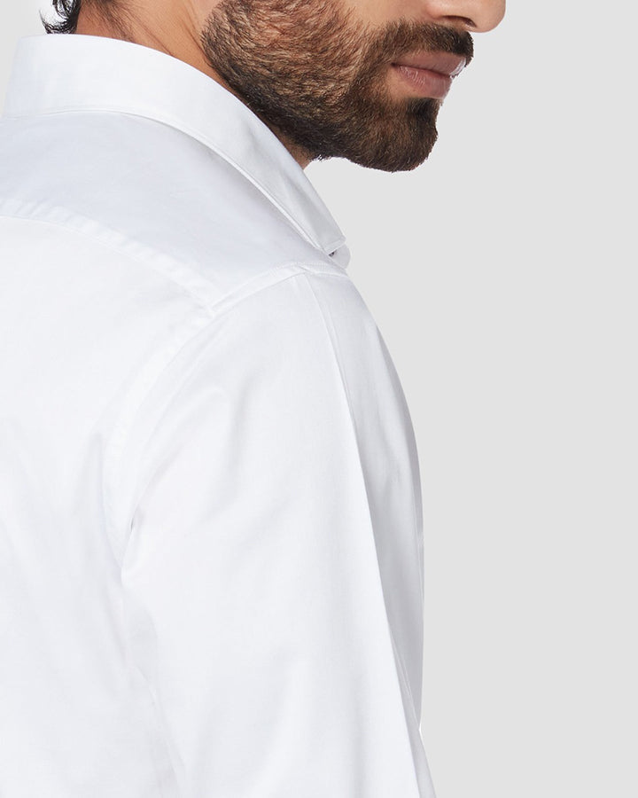 White Colored Cotton Full Sleeve Solid Shirt
