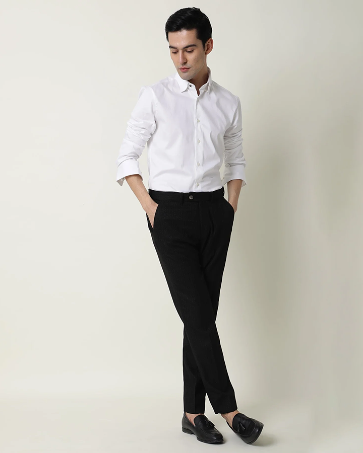 Luxury Plain Cotton White Shirt