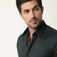 Dark Olive Colored Cotton Stretch Shirt