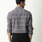 Grey Linen Checks Full Sleeves Shirt
