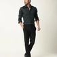 Dark Olive Colored Cotton Stretch Shirt