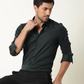 Dark Olive Colored Cotton Stretch Shirt
