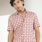 Pink Colored Geometric Printed Shirt