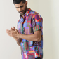 Multicolored Geometric Print Half Sleeve Shirt