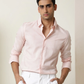Light Pink Colored Cotton Solid Shirt