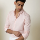 Light Pink Colored Cotton Solid Shirt