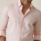 Light Pink Colored Cotton Solid Shirt
