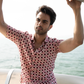 Pink Colored Geometric Printed Shirt