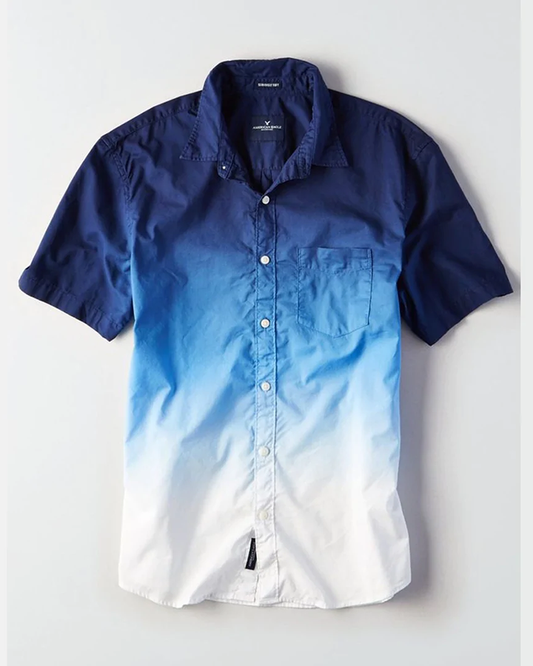 Blue & White Colored Double Shaded Cotton Shirt