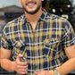 Multi Colored Checks Printed Half Sleeve Shirt