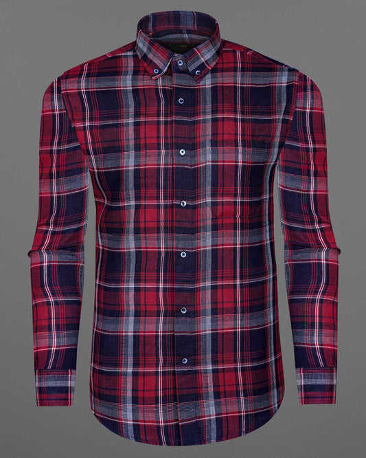 Red Colored Checks Rayon Shirt