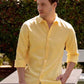 Latest Yellow Colored Linen Solid Shirt