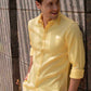 Latest Yellow Colored Linen Solid Shirt