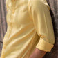 Latest Yellow Colored Linen Solid Shirt