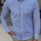 Formal Blue Colored Cotton Striped Shirt