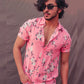 Pink Colored Floral Printed Half Sleeve Shirt