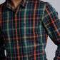 Dark Green Checks Print Cotton Shirt