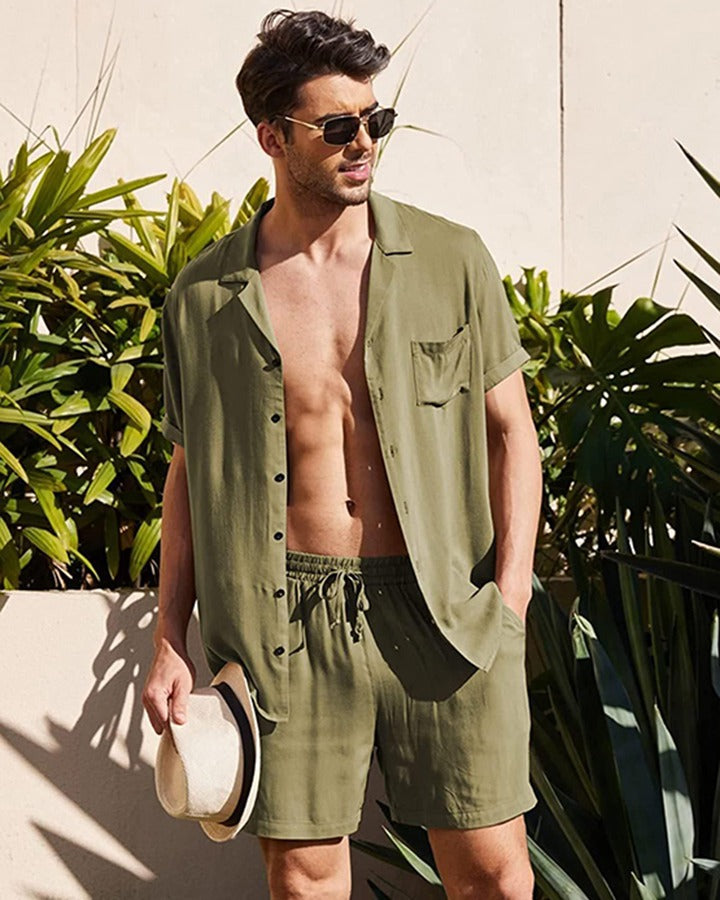 Army Green Colored Cotton Co-ords Set