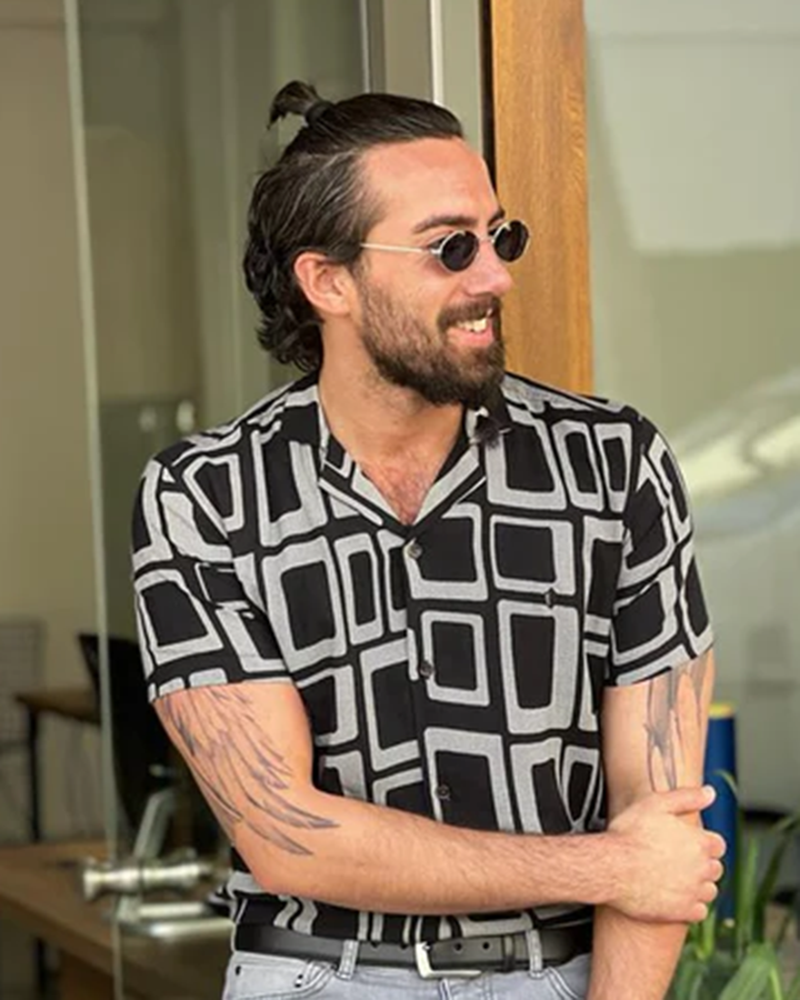 Black Colored Rayon Printed Shirt