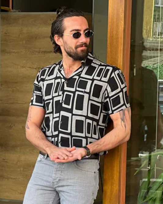 Black Colored Rayon Printed Shirt