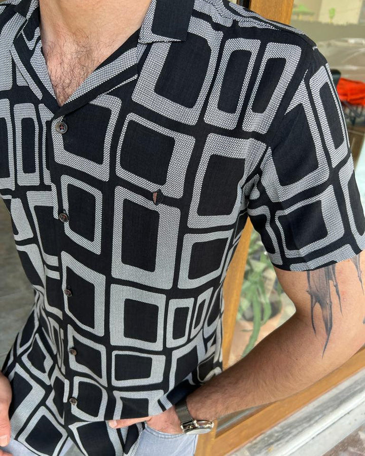 Black Colored Rayon Printed Shirt
