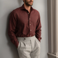 Formal Rust Colored  Linen Shirt