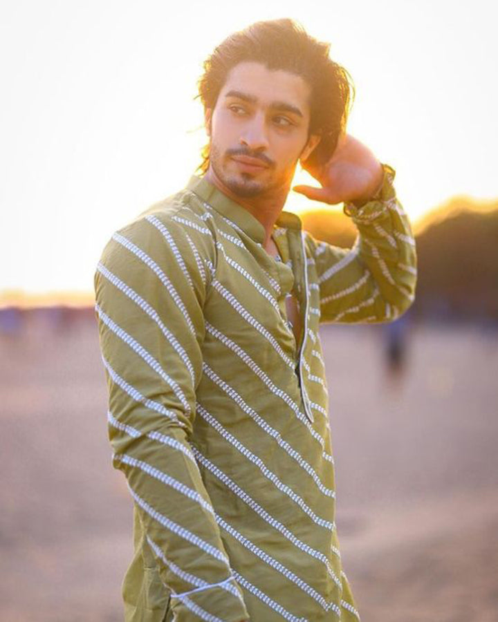 Trendy Light Green Colored Cotton Kurta