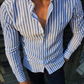 New Blue Striped Cotton Shirt
