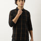 Men's Black Colored Cotton Checks Shirt