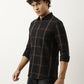 Men's Black Colored Cotton Checks Shirt