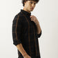 Men's Black Colored Cotton Checks Shirt