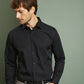 Mens Classic Fit Black Colored Cotton Shirt