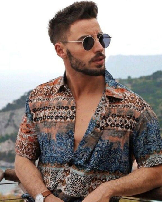 Multicolored Printed Half Sleeve Shirt