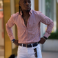 Pink Colored Slim Fit Cotton Shirt