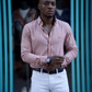 Pink Colored Slim Fit Cotton Shirt
