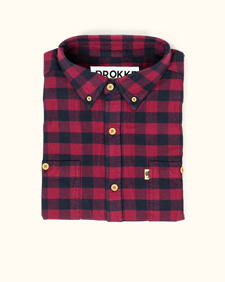 Red Check Cotton Full Sleeve Shirt