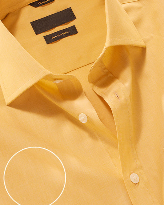 Mellow Yellow Colored Linen Solid Shirt