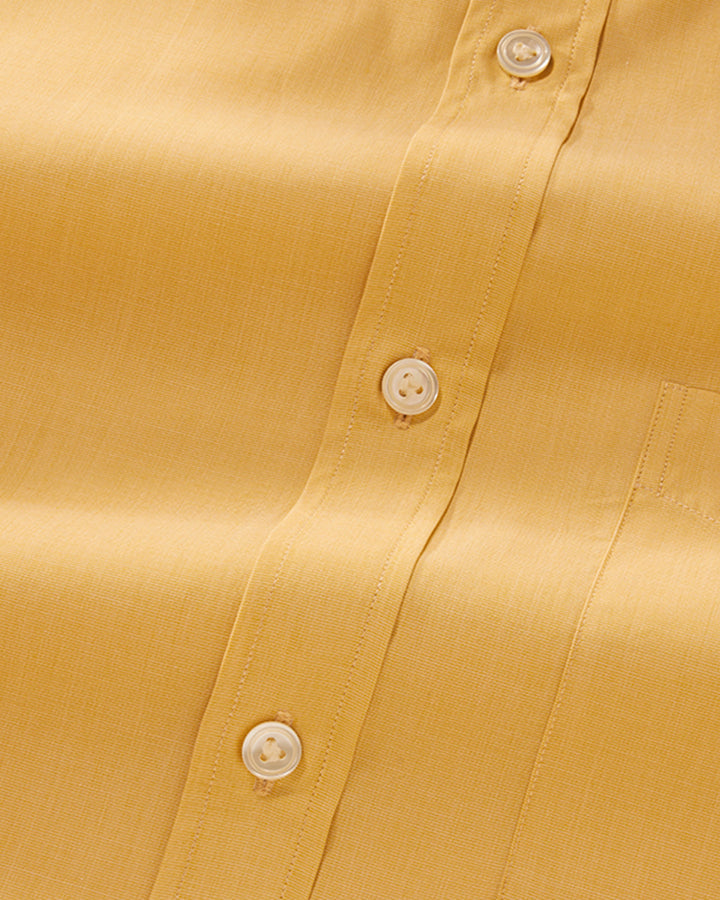 Mellow Yellow Colored Linen Solid Shirt