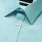 Turquoise Colored Solid Linen Shirt